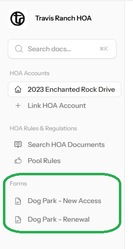 Dog Park Access Form